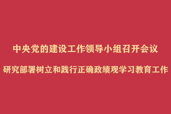 中央党的建设工作领导小组召开会议 研究部署树立和践行正确政绩观学习教育工作